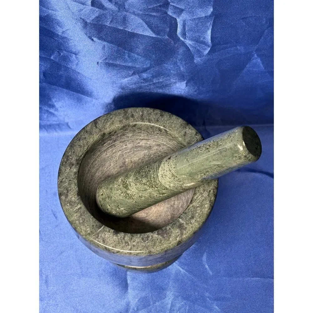 Heavy Green Marble Mortar and Pestle Grinder